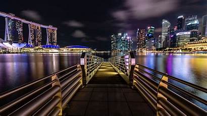 8k Singapore 4k Night Marina Bay Wallpapers
