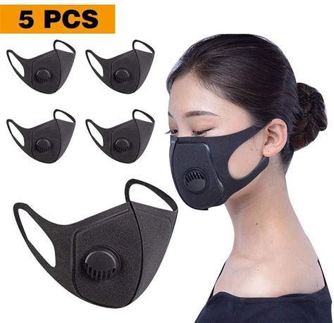 6 Pack Face Masks With Breathing 100 Cotton Washable Reusable
