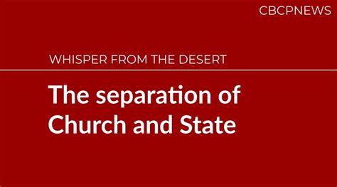 The Separation Of Church And State Cbcpnews
