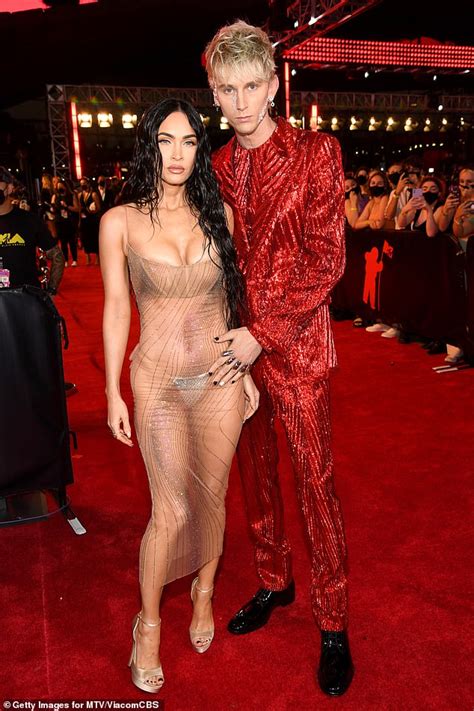 Megan Fox Wore A Sheer Dress And Sparkly Thong For Her Vma Date Night