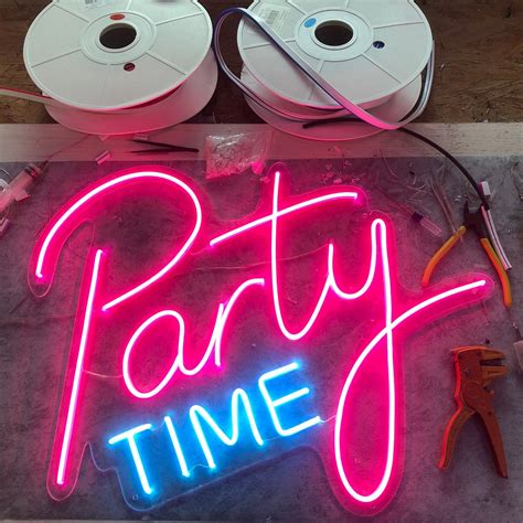 Custom Neon Sign Party Time Led Neon Signs Wedding Party Home Etsy