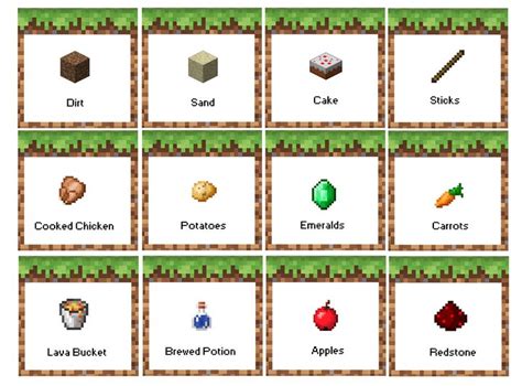 Minecraft Birthday Party Food Labels Free Printable Now With Apples