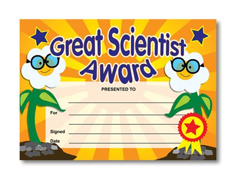 Certificate Great Scientist Award Superstickers