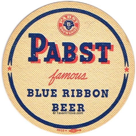 Item 2326 1938 Pabst Blue Ribbon Beer Coaster Wi Pab 72