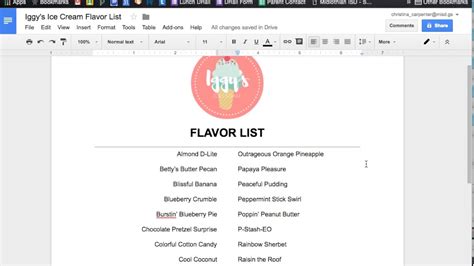 Ice Cream Flavors List