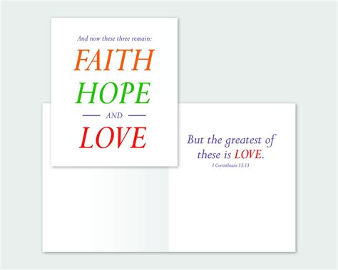 Faith Hope And Love Greeting Card Etsy