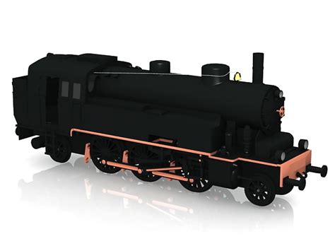 Black Steam Locomotive 3d Model 3d Studio3ds Max Files Free Download