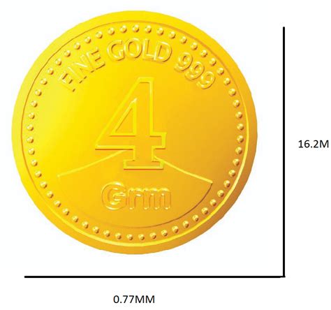 4gm 24kt 999 Purity Certified Gold Coin Bullion In Blister Packaging