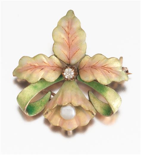An Art Nouveau Enamel And Diamond Brooch 121313 Sold 2875