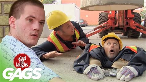 Man Crushed By Cement Prank Just For Laughs Gags Youtube