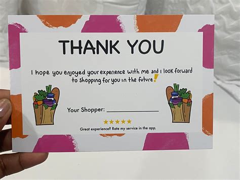 Thank You Cards Instacart And Shipt Etsy