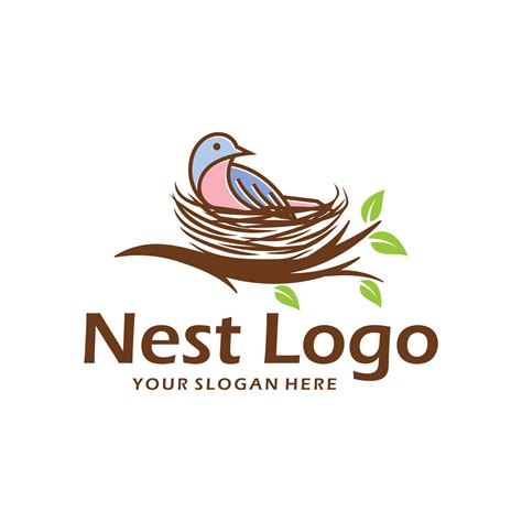 Bird Nest Logo Design Vector Illustration 6862676 Vector Art At Vecteezy