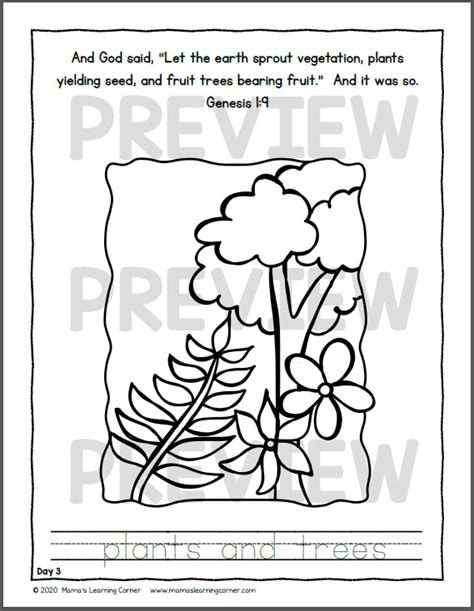 Days Of Creation Coloring Pages Mamas Learning Corner