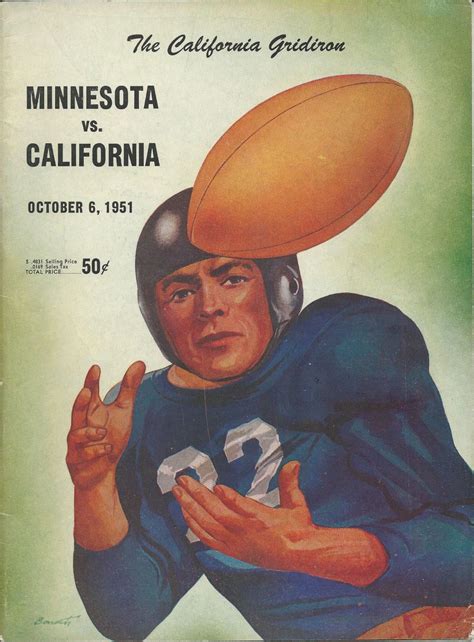 Vintage College Football Program California Vs Michigan October 6 1951