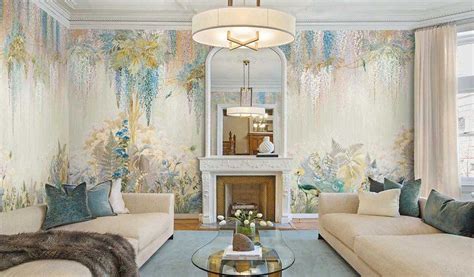 Chinoiserie Forest Mural Wallpaper Repeat Home Decor Wall Etsy