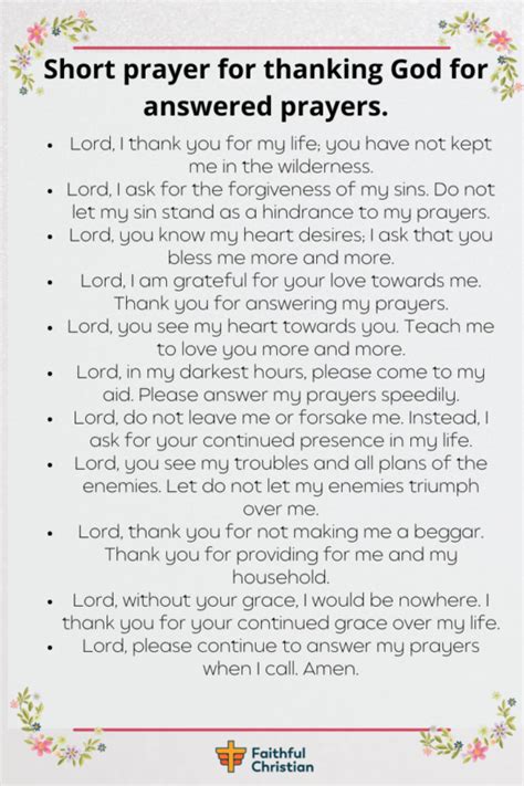 7 Prayers For Thanking God For Answered Prayers