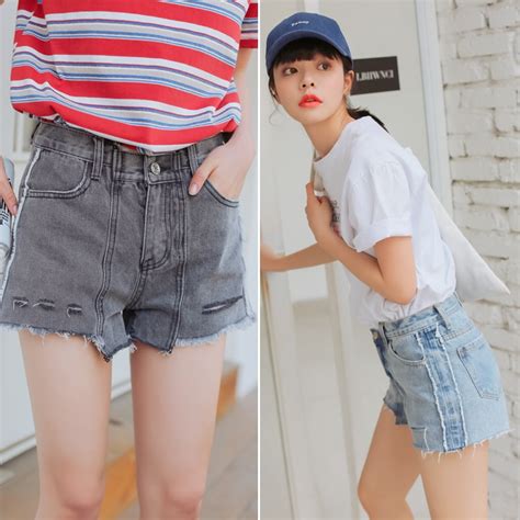 Real Shot Denim Shorts Female Summer 2018 Korean Version Was Thin High