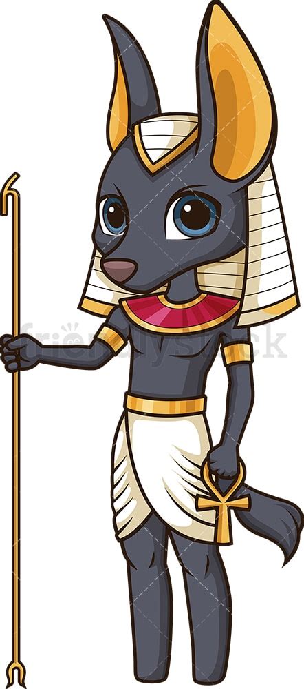 Ancient Egyptian God Anubis Cartoon Vector Clipart Friendlystock