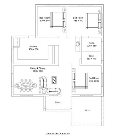 Beautiful Low Cost 3 Bedroom Home Plan In 1309 Sqft Free