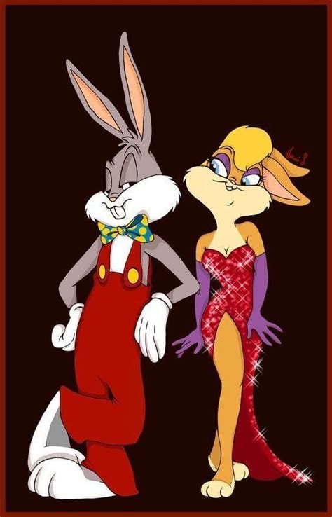 An Image Of Two Rabbits Dressed Up As Cartoon Characters