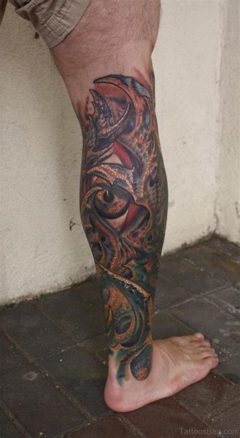 60 Trendy Biomechanical Tattoos On Leg Tattoo Designs