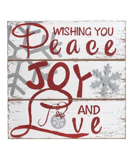 Wishing You Peace Joy And Love Wall Sign Zulily Wall Signs