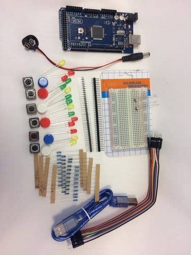 Arduino Mega 2560 Kit Básico Con Mini Proto Leds Y Otros 56000 En