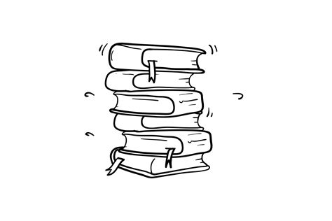 Doodle Stack Of Books Sketch Graphic By Devita Ayu Silvianingtyas