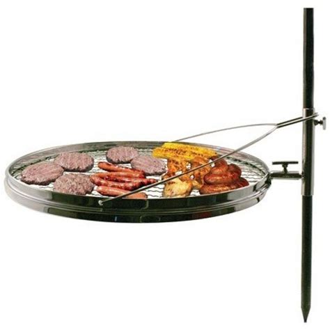 Campfire Pit Grill Open Fire Swivel Camping Grill With Xl Non Stick