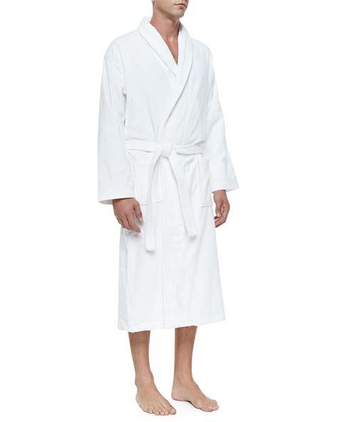 Derek Rose Terry Cloth Robe White Neiman Marcus