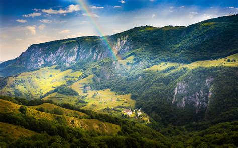 Pictures Romania Nature Rainbow Mountain Scenery 3840x2400