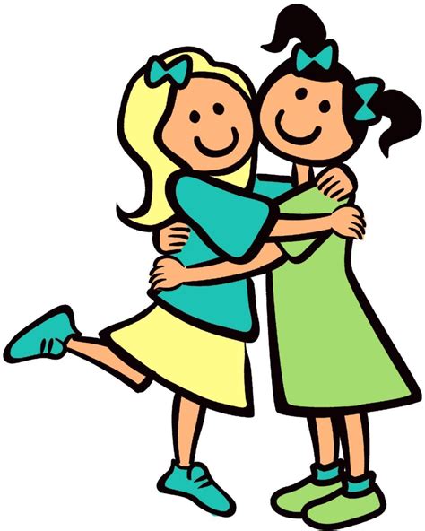 01 Girls Hugging As Best Friends Friend Cartoon Friends Hugging Hugging Cartoon