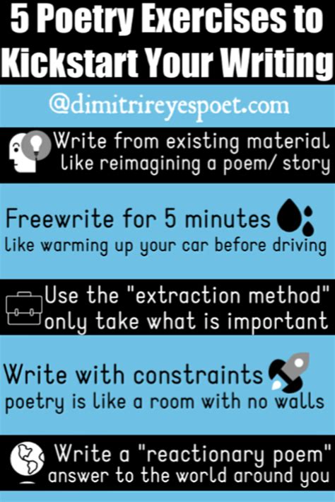 5 Poetry Exercises Dimitri Reyes Poet