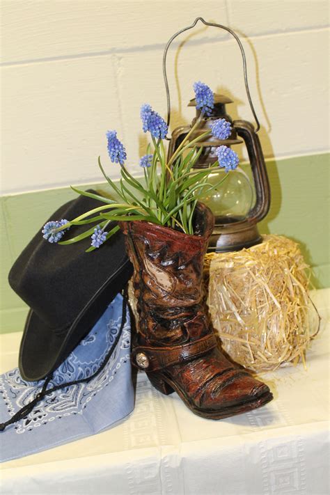 Vintage Western Decorating Party Ideas Cowboy Boot Centerpieces