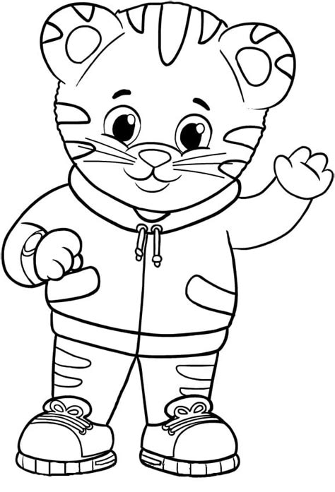 Página para colorir de Daniel Tiger fofo páginas para colorir para