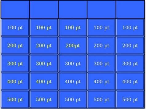 7 Blank Jeopardy Templates Free Sample Example Format Download