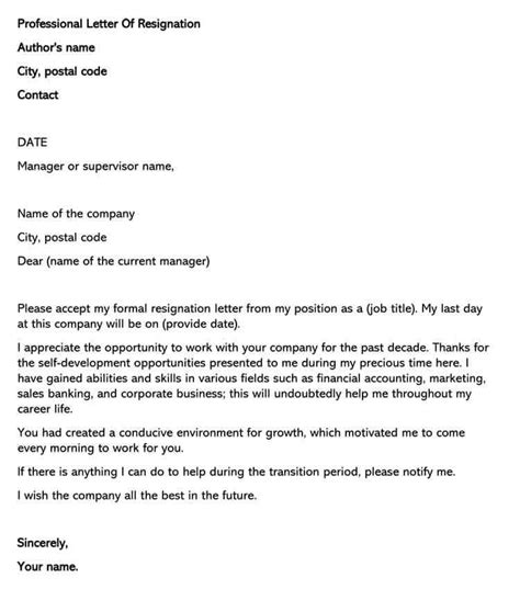 Letter Of Resignation Malaysia Resignation Letter
