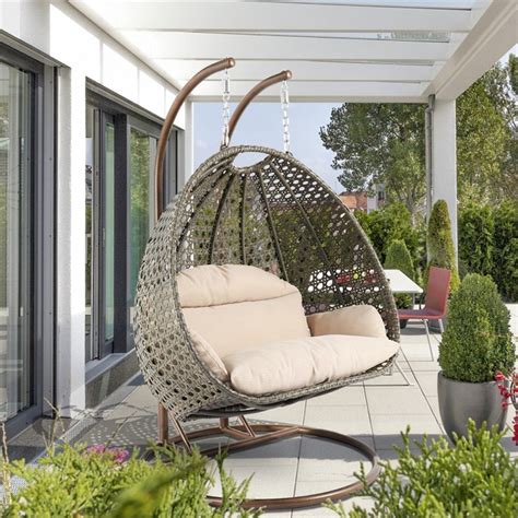 When installed in an outdoor environment, the advantages of that exposure. LeisureMod Outdoor Modern Wicker Hanging Double Egg Swing ...