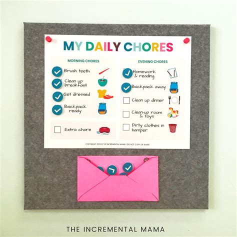 Free Printable Chore Chart For 5 6 Year Olds The Incremental Mama