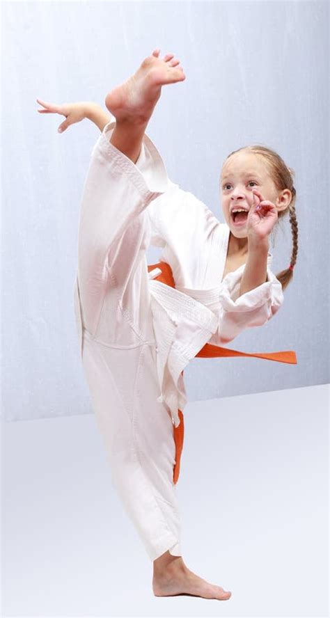 Professional Girl Does Karate Kick Stock Image Image Of Active Hope 31820917