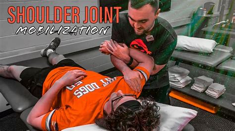 Shoulder Joint Mobilization Technique Internal Rotation With Traction Youtube
