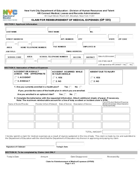 2022 Medical Reimbursement Form Fillable Printable Pdf And Forms