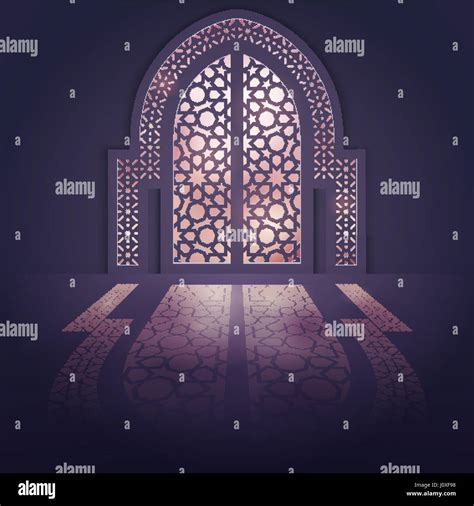 Islamic Design Background Mosque Door Background With Light Arabic