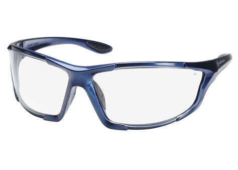 smith and wesson safety glasses blue frame clear lenses eye protection