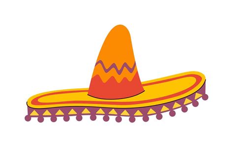 Sombrero Tradicional Mexicano De Ala Ancha Sombrero De México Vector De