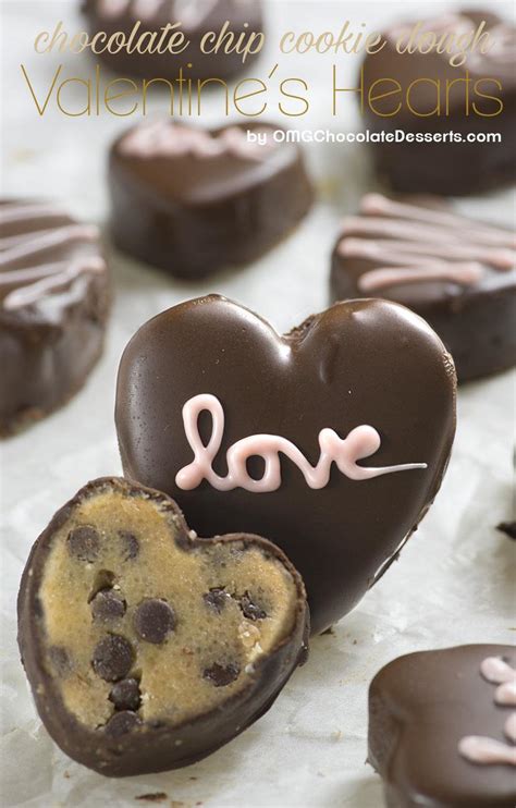 The kids think these cookies deserve an a+. Chocolate Chip Cookie Dough Valentine's Hearts | Chocolate ...
