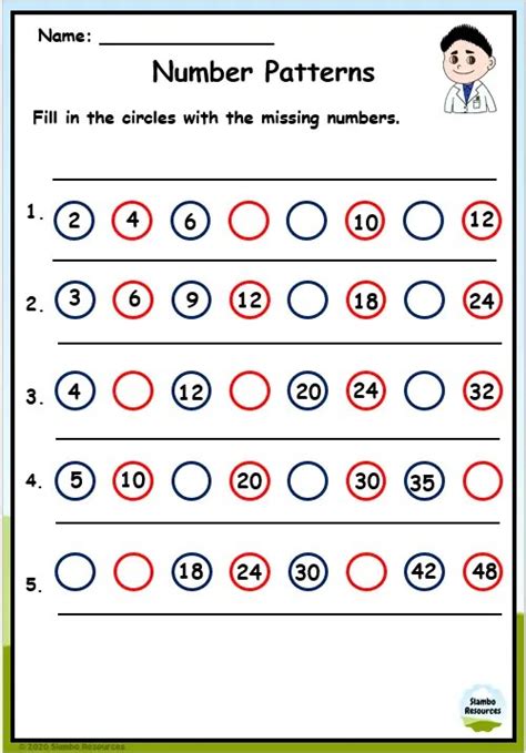 Extending Counting Patterns Worksheets For Grade 1 K5 Learning Ks1