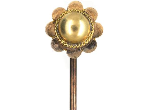 Victorian 9ct Gold Scalloped Edge Tie Pin 36g The Antique