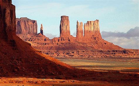 Amazing Desert Landscapes With Red Rocks And Ground Monument Valley