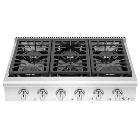 Empava 36 In 6 Burners Stainless Steel Gas Cooktop In The Gas Cooktops
